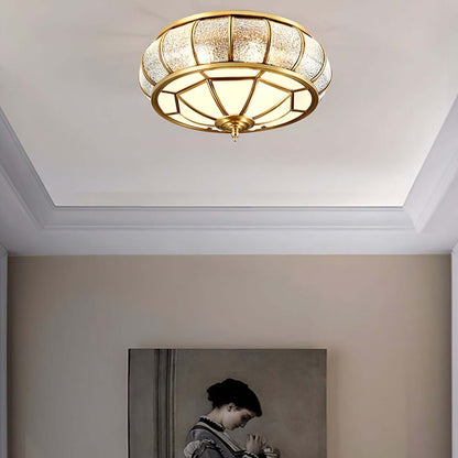 Loftslampe i Tekstureret Glas
