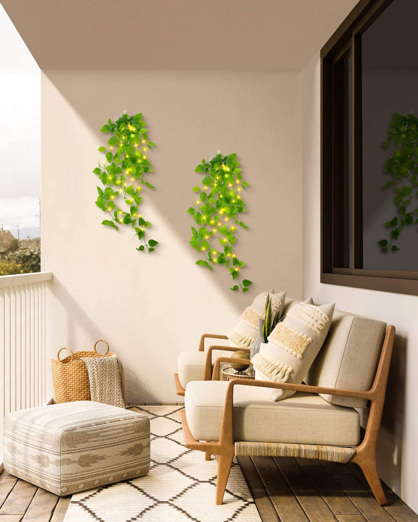 Dekorativ LED Efeu Ranke med Lys