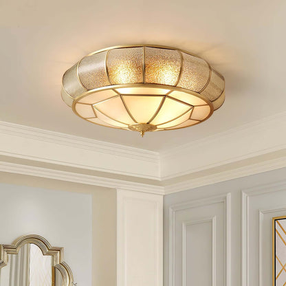 Loftslampe i Tekstureret Glas