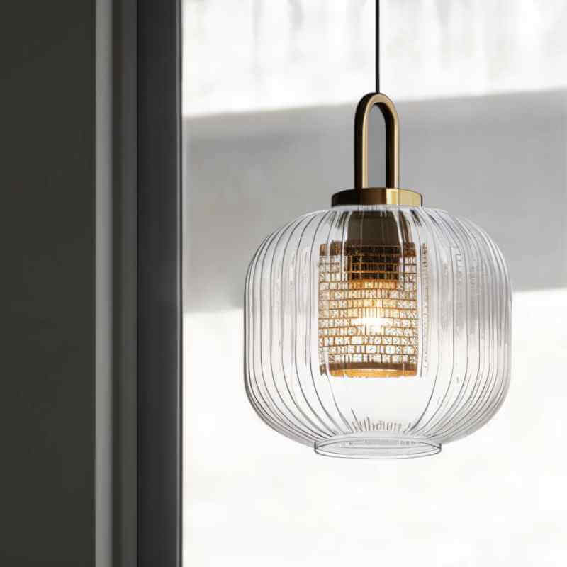 Elegant Stribet Glas Pendellampe