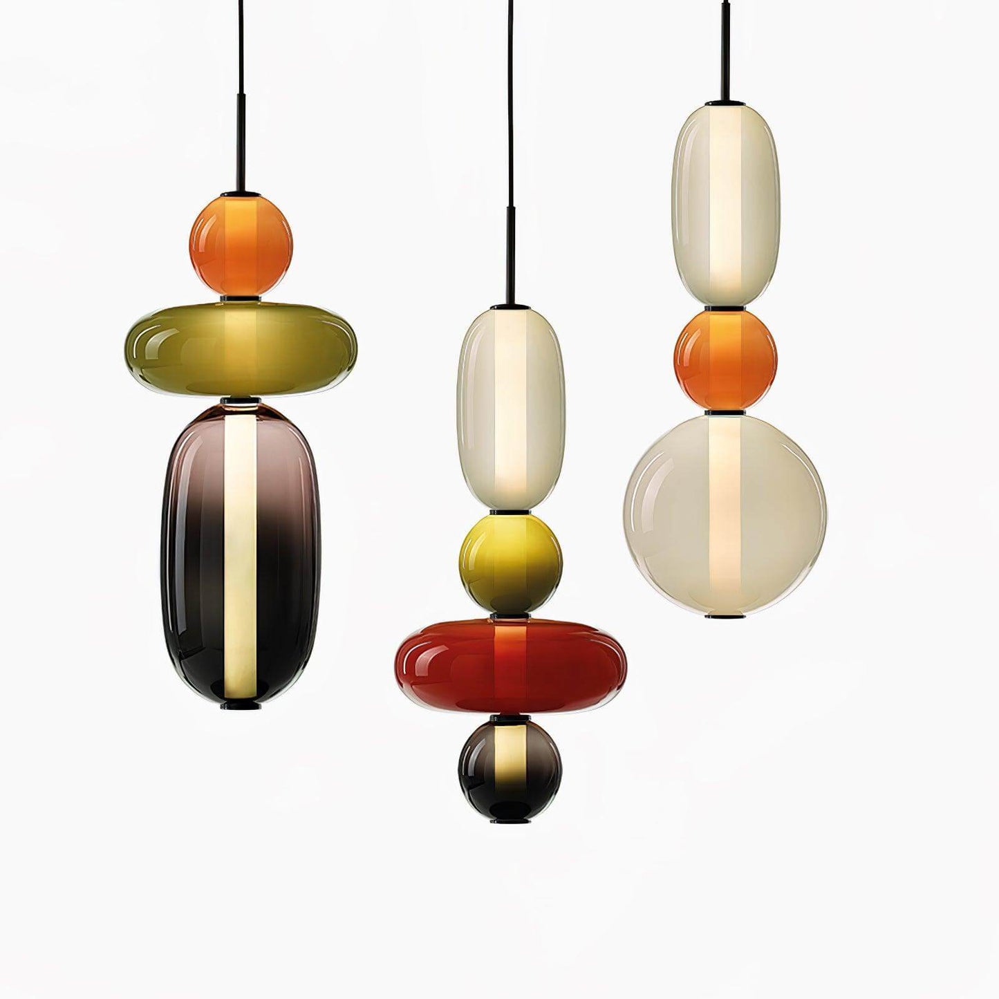 Farverig Glas Pendel - Moderne Designlampe