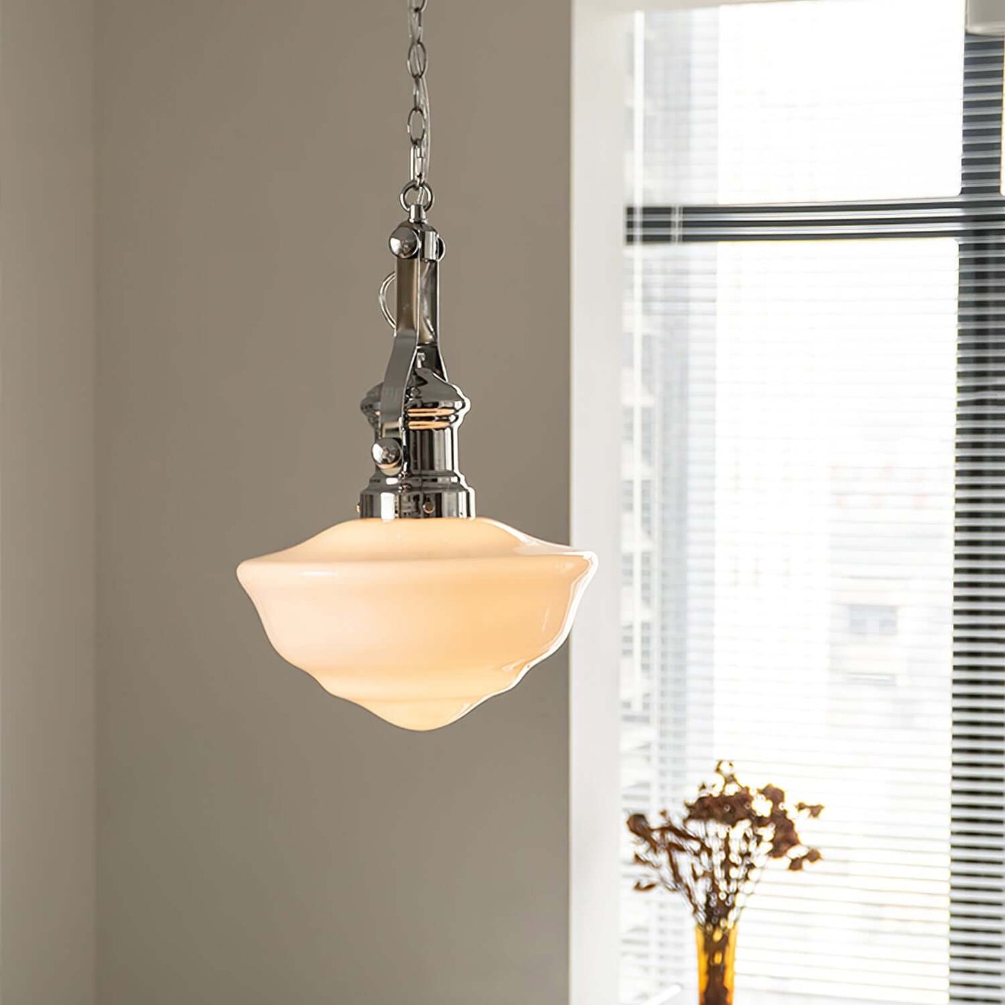 Elegant Skolehus Pendellampe - 30cm Glas