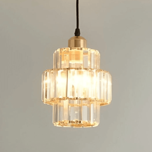 Elegant Rund Loftslampe i Krystalglas - 15cm