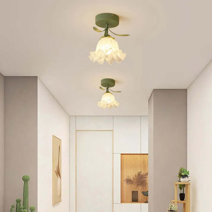 Tiffany Blomster Loftslampe i Mini Format