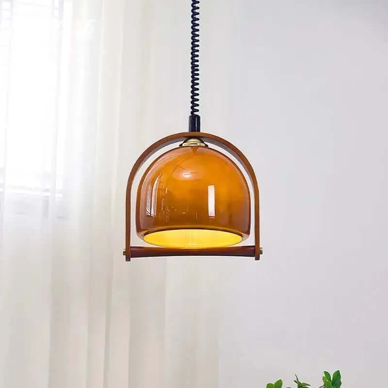 Vintage Træ Pendellampe - 30cm