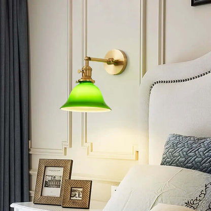 Justerbar Væglampe i Grønt Glas - Vintage Stil