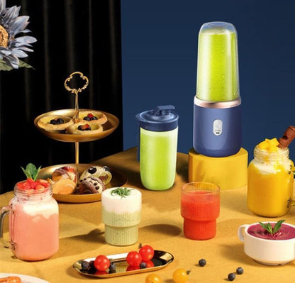 "Citruspresser i moderne design, kompakt og bærbar, effektiv juicing af frugt i køkkenet eller på farten"