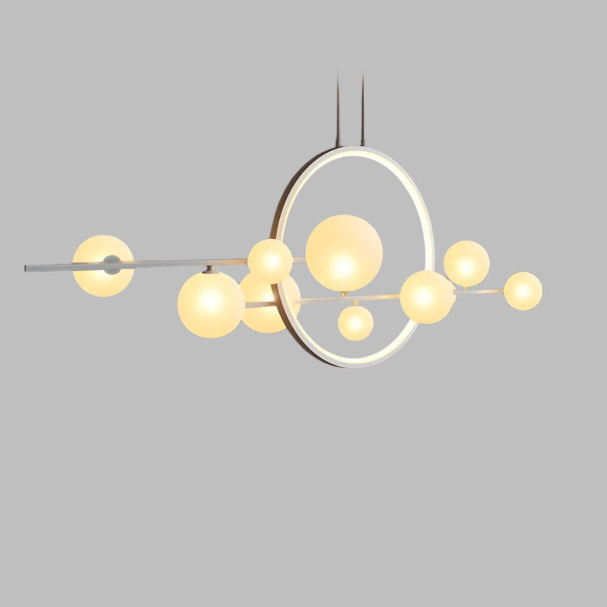 Elegant Lysekrone med Glaskugler | 100/140cm