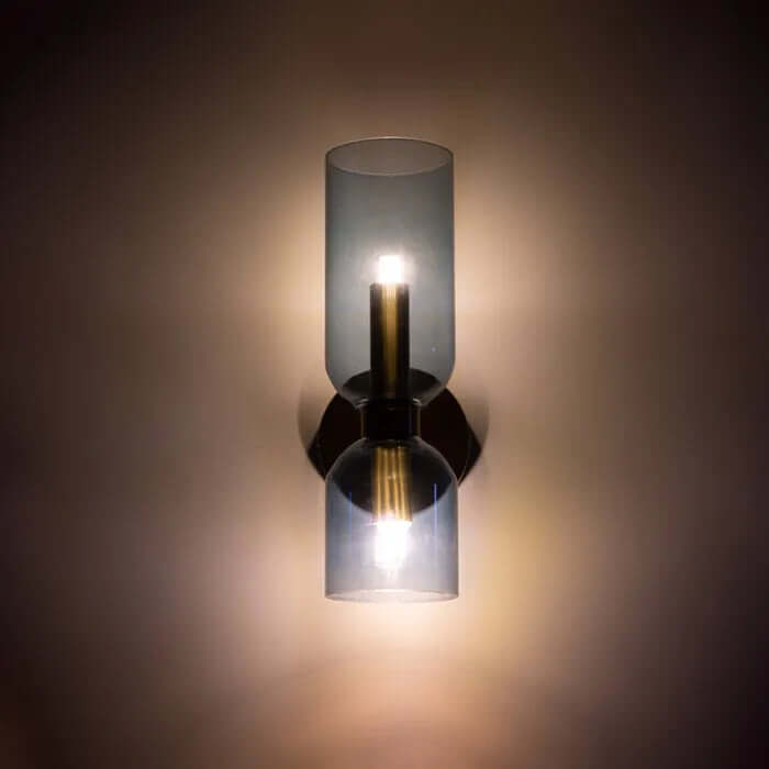 Dobbelt LED-væglampe i glas