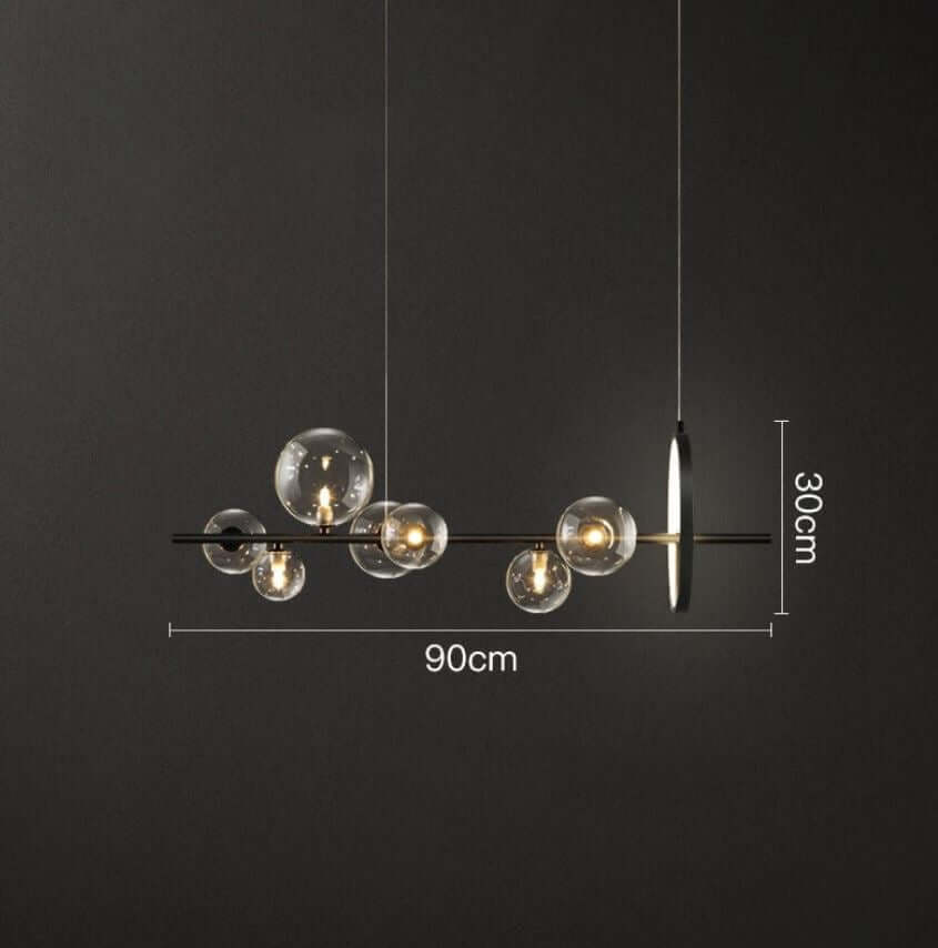 Elegant Boblelysekrone i Glas
