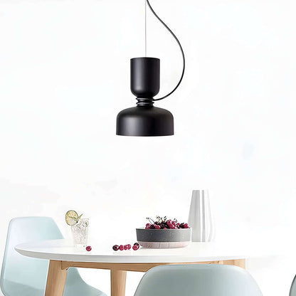 Geometrisk Pendellampe i Sort, Hvid & Grå