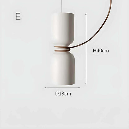 Geometrisk Pendellampe i Sort, Hvid & Grå
