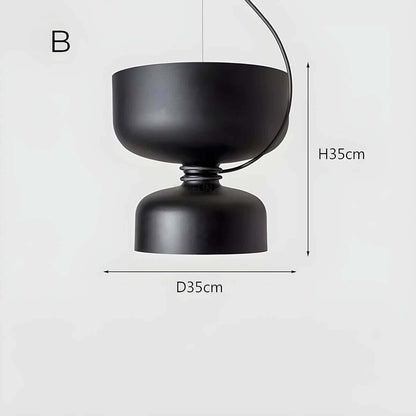 Geometrisk Pendellampe i Sort, Hvid & Grå