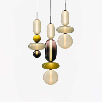 Farverig Glas Pendel - Moderne Designlampe