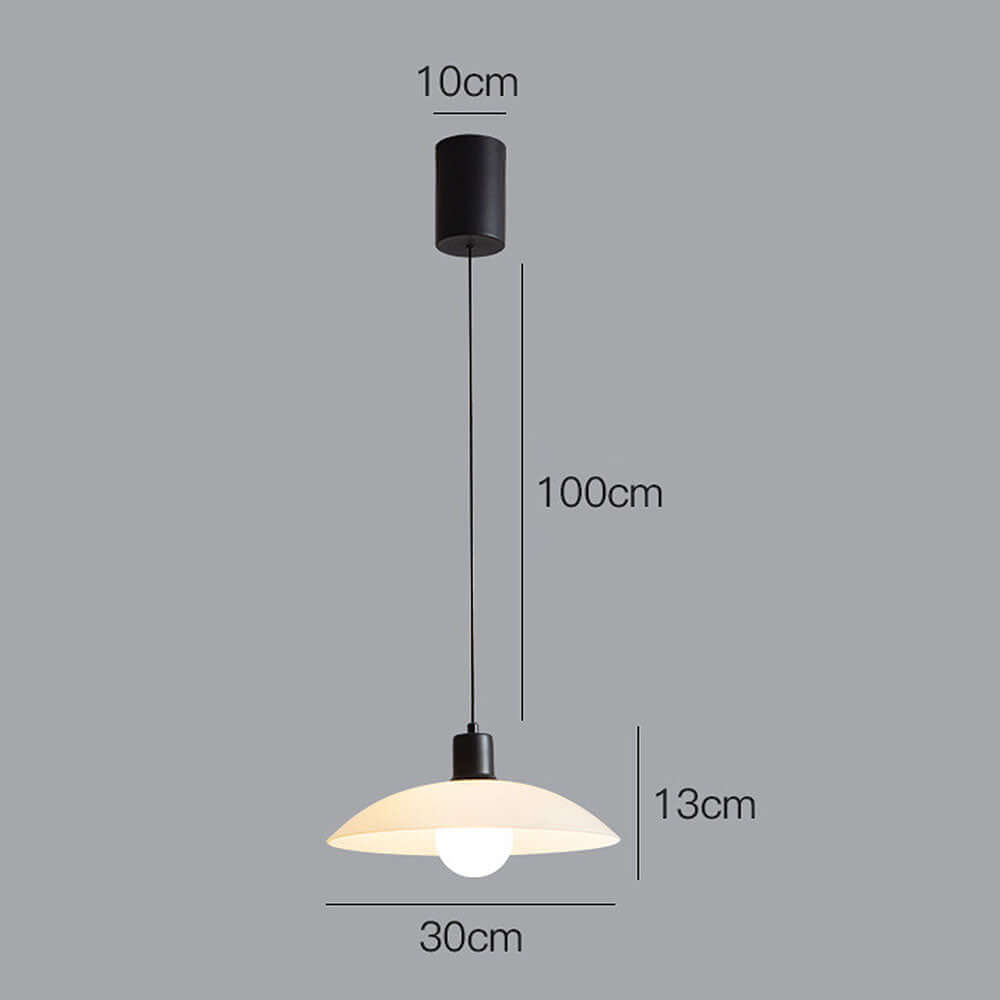 Minimalistisk hvid glas pendel