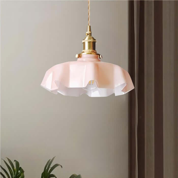 Elegant Retro Blomsterlampe i Glas