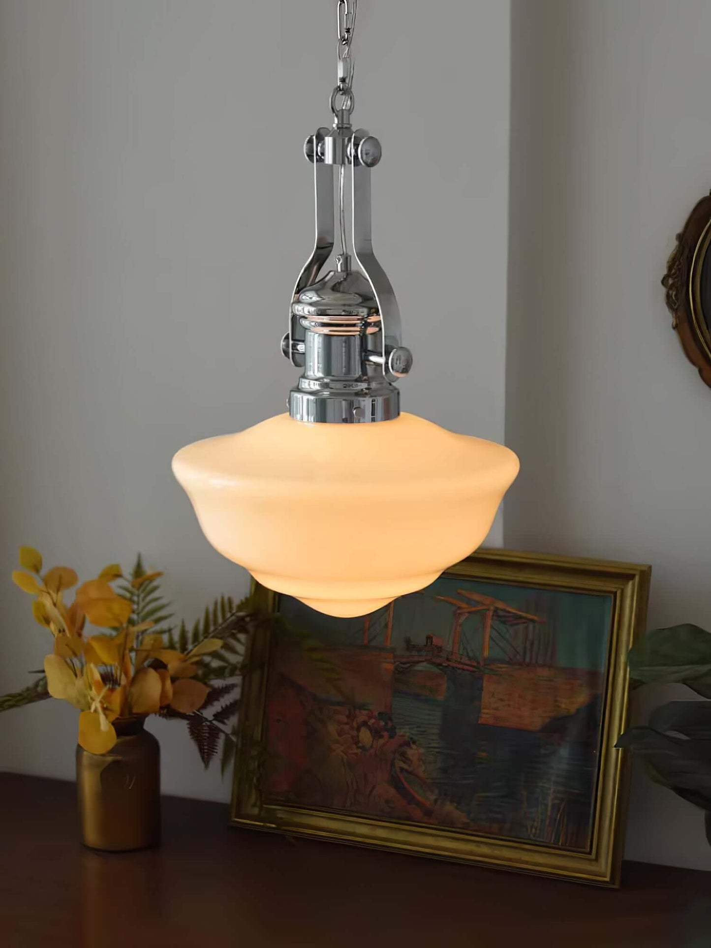 Elegant Skolehus Pendellampe - 30cm Glas