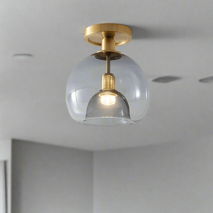 Elegant Grå Glas Loftslampe - 22cm