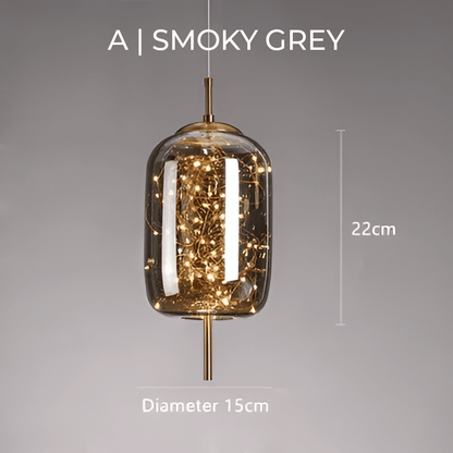 Elegant Pendel i Brunt Glas | 3 Størrelser