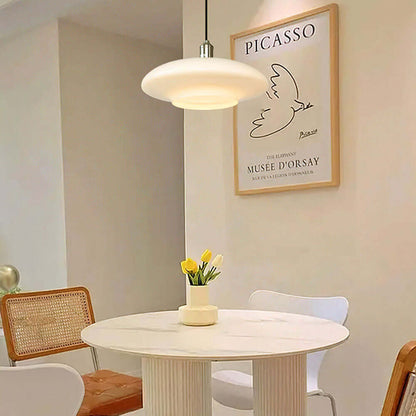 Elegant Hvid Glas Pendel - Moderne Design