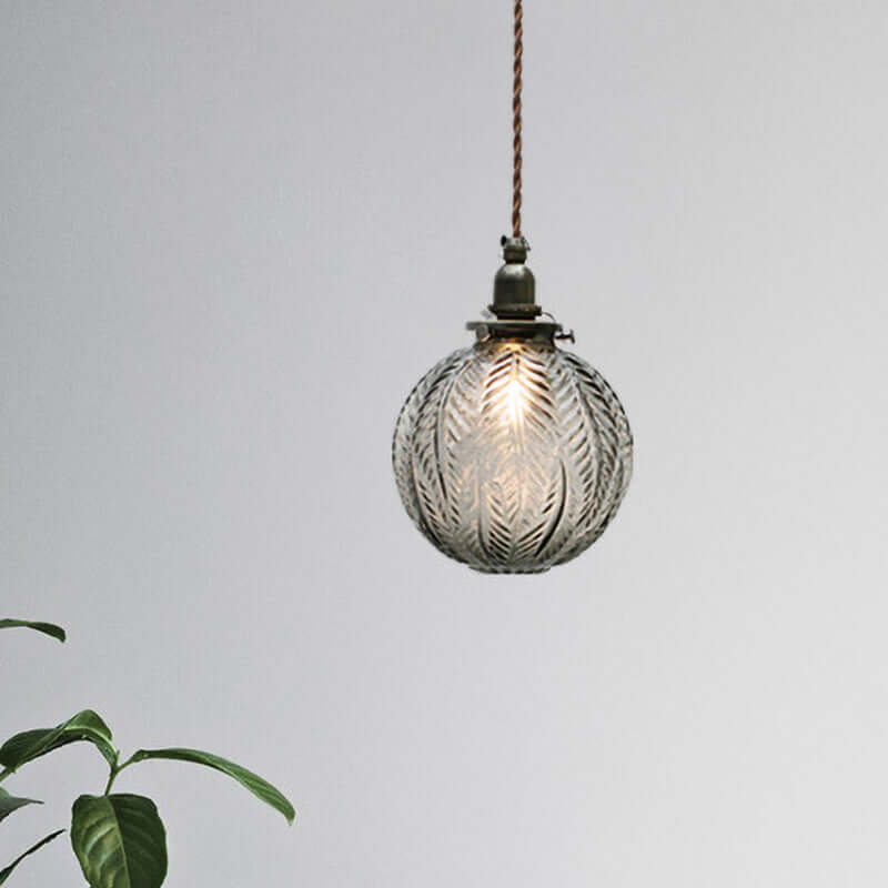 Elegant Sfærisk Glas Pendellampe - Dia 15cm