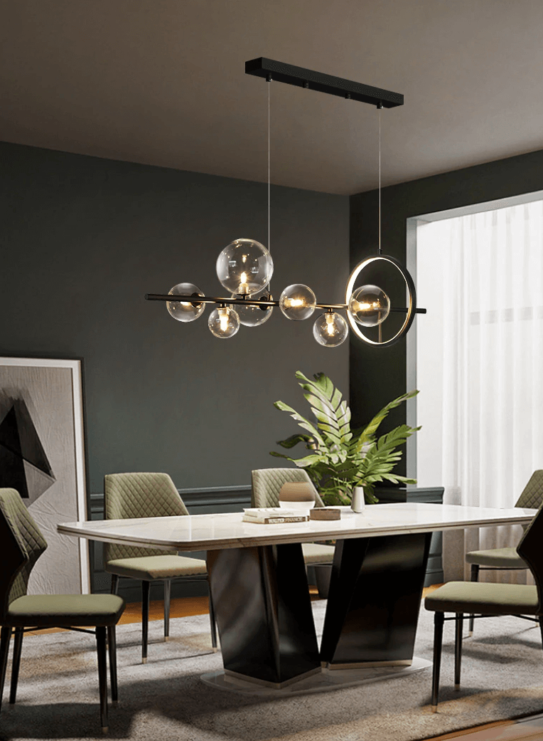 Elegant Boblelysekrone i Glas