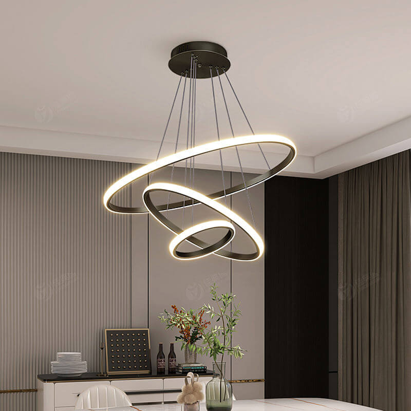 Moderne LED Loftslampe med 3 Ringe, Dæmpbar