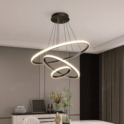 Moderne LED Loftslampe med 3 Ringe, Dæmpbar