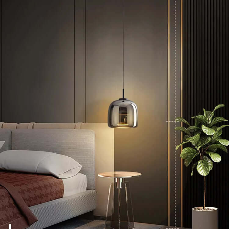 Elegant Sort Glas Pendellampe