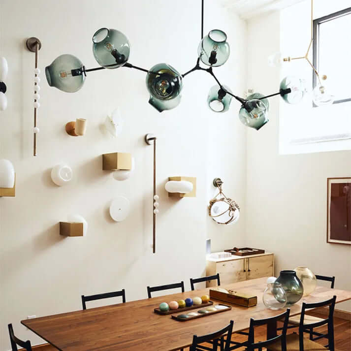 Moderne Sputnik Lysekrone i Bobleglas