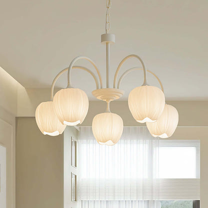 Elegant Matcha Lysekrone i Tulipandesign
