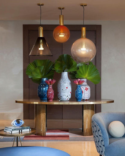 Elegant Pendel Lampe i Glas & Metal - Isabel