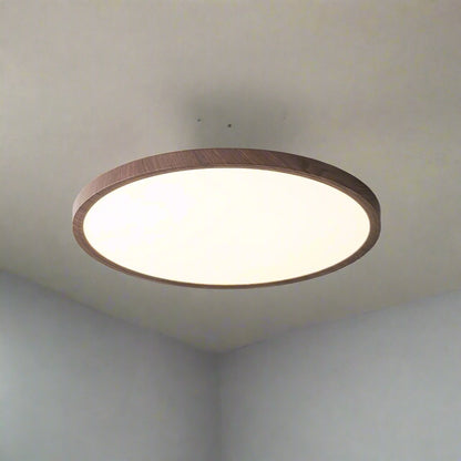 Ultratynd Rund Loftslampe i Akryl med Metalfinish