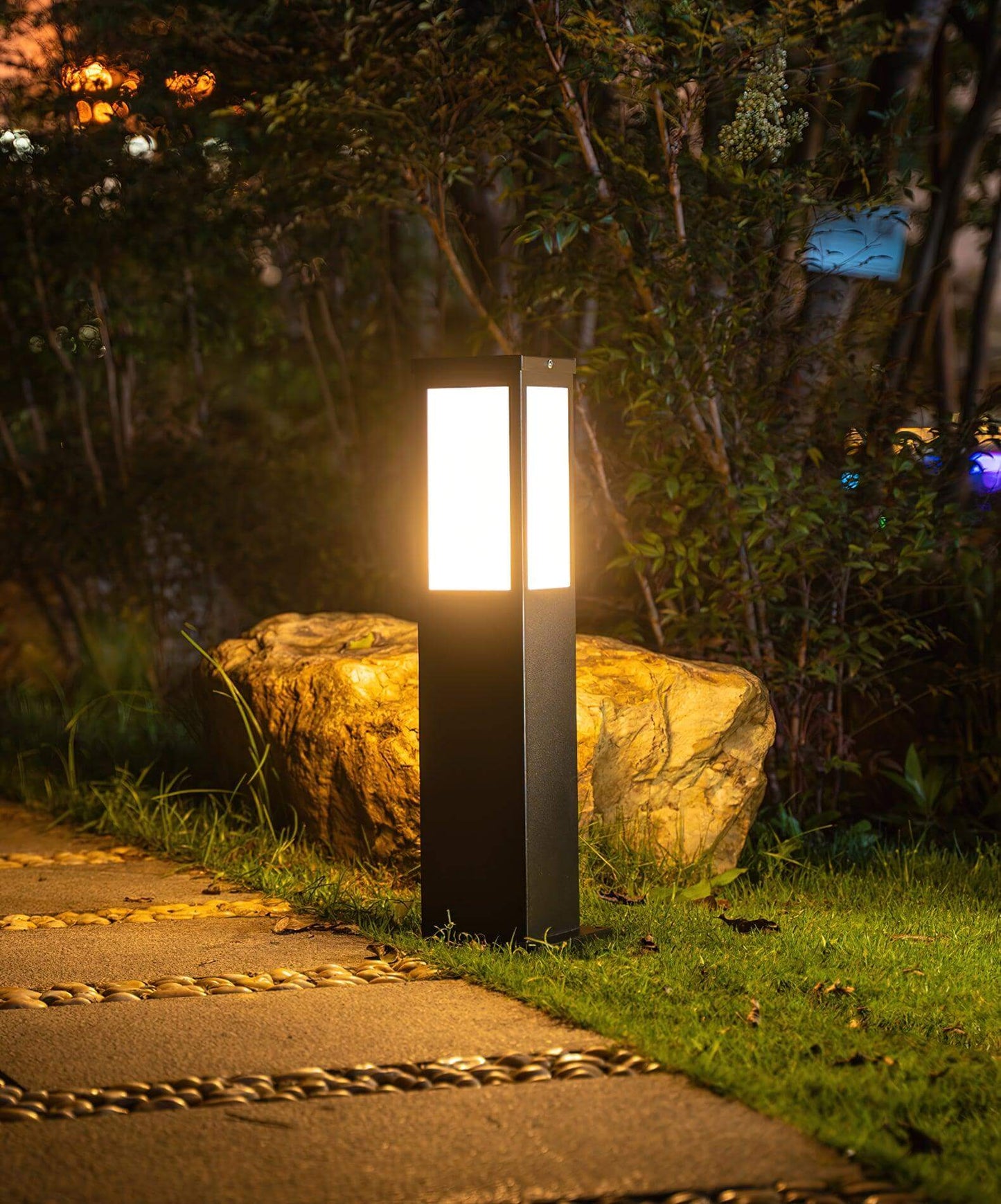 Moderne Udendørs Pullertlampe i Aluminium