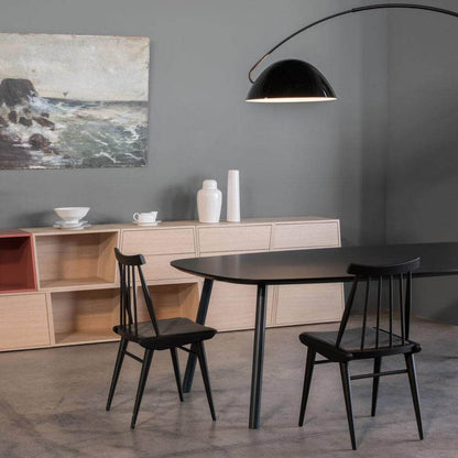 Justerbar bue gulvlampe i metal