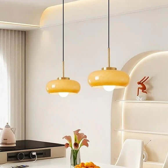 Elegant Kobber & Glas Lysekrone