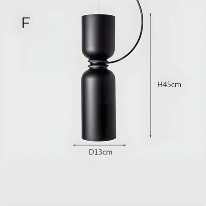 Geometrisk Pendellampe i Sort, Hvid & Grå