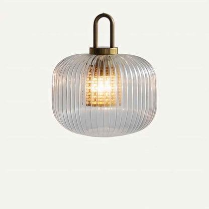 Elegant Stribet Glas Pendellampe