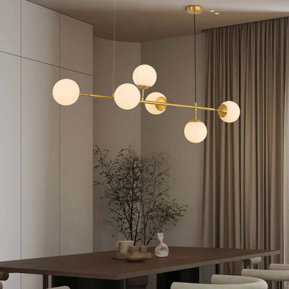 Elegant Kugle Pendel Lampe i Glas & Metal