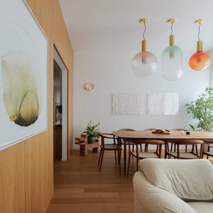 Elegant Pendel Lampe i Glas & Metal - Isabel