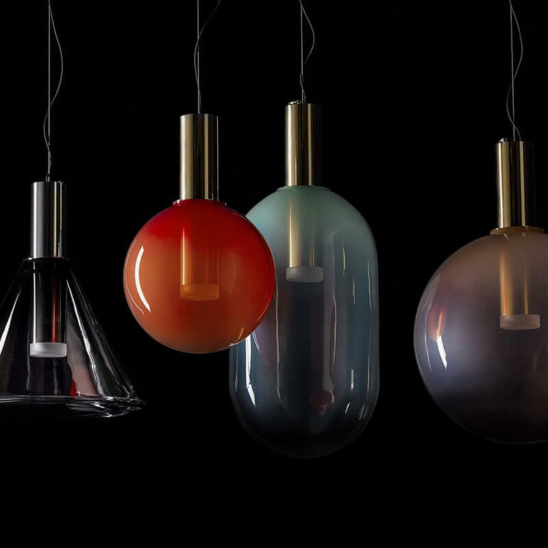 Elegant Pendel Lampe i Glas & Metal - Isabel