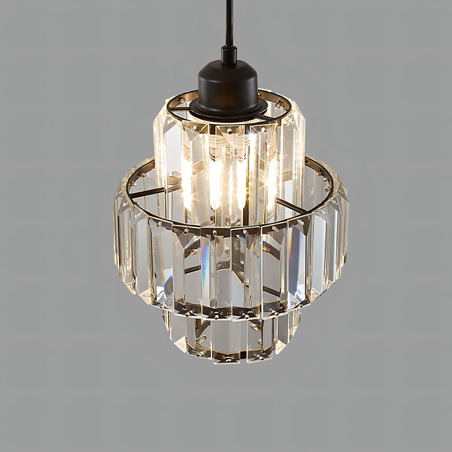 Elegant Rund Loftslampe i Krystalglas - 15cm