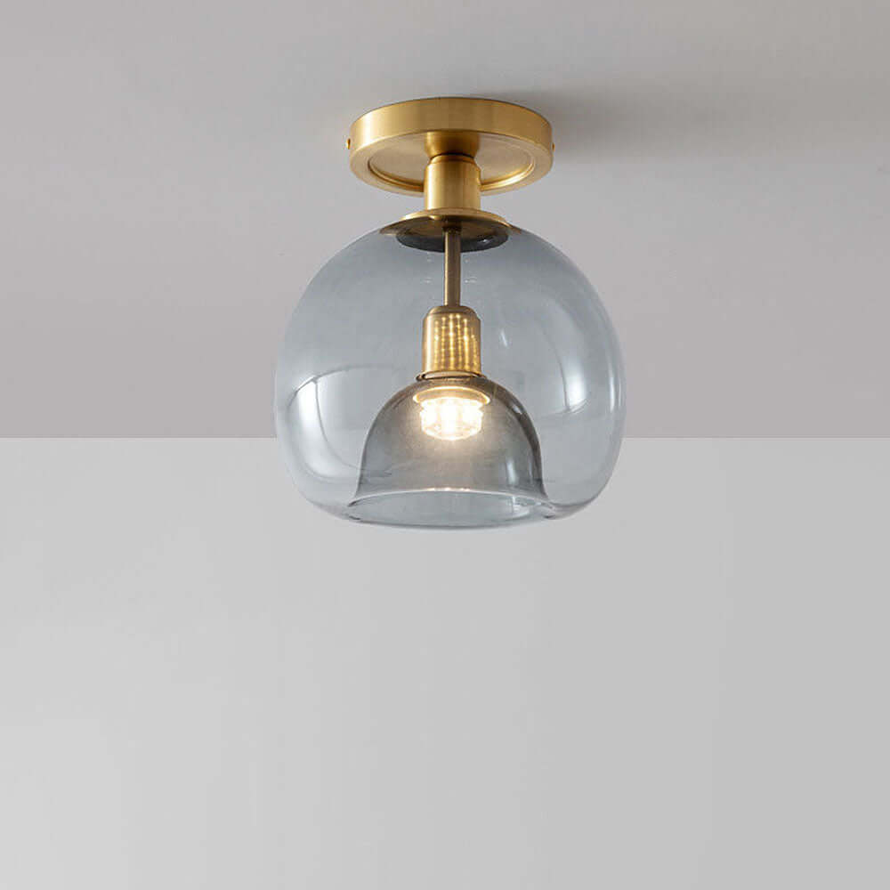 Elegant Grå Glas Loftslampe - 22cm