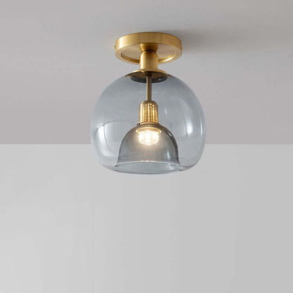 Elegant Grå Glas Loftslampe - 22cm