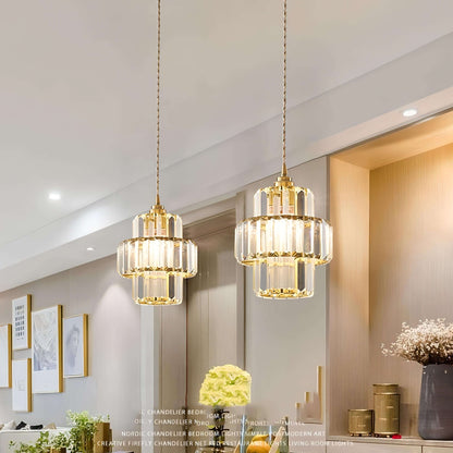Elegant Rund Loftslampe i Krystalglas - 15cm