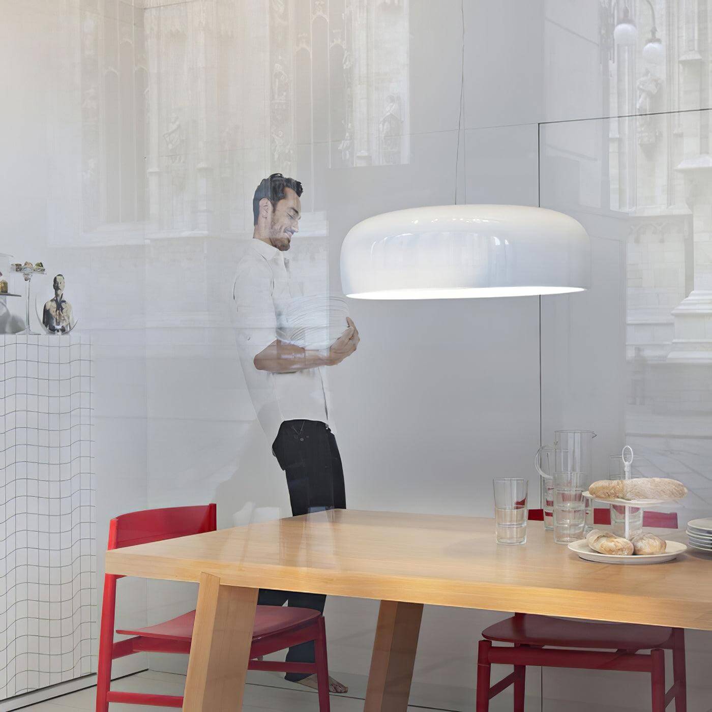 Moderne Pendellampe i Aluminium og Polykarbonat
