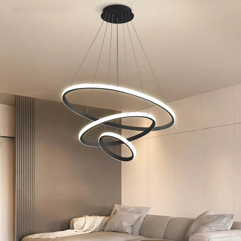 Moderne LED Loftslampe med 3 Ringe, Dæmpbar