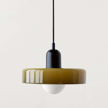 Farvet Glas Pendellampe - Bauhaus Design