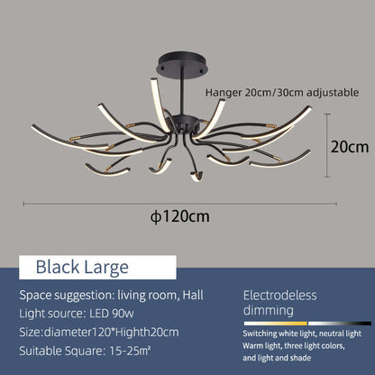 Moderne Loftslampe i Aluminium med LED