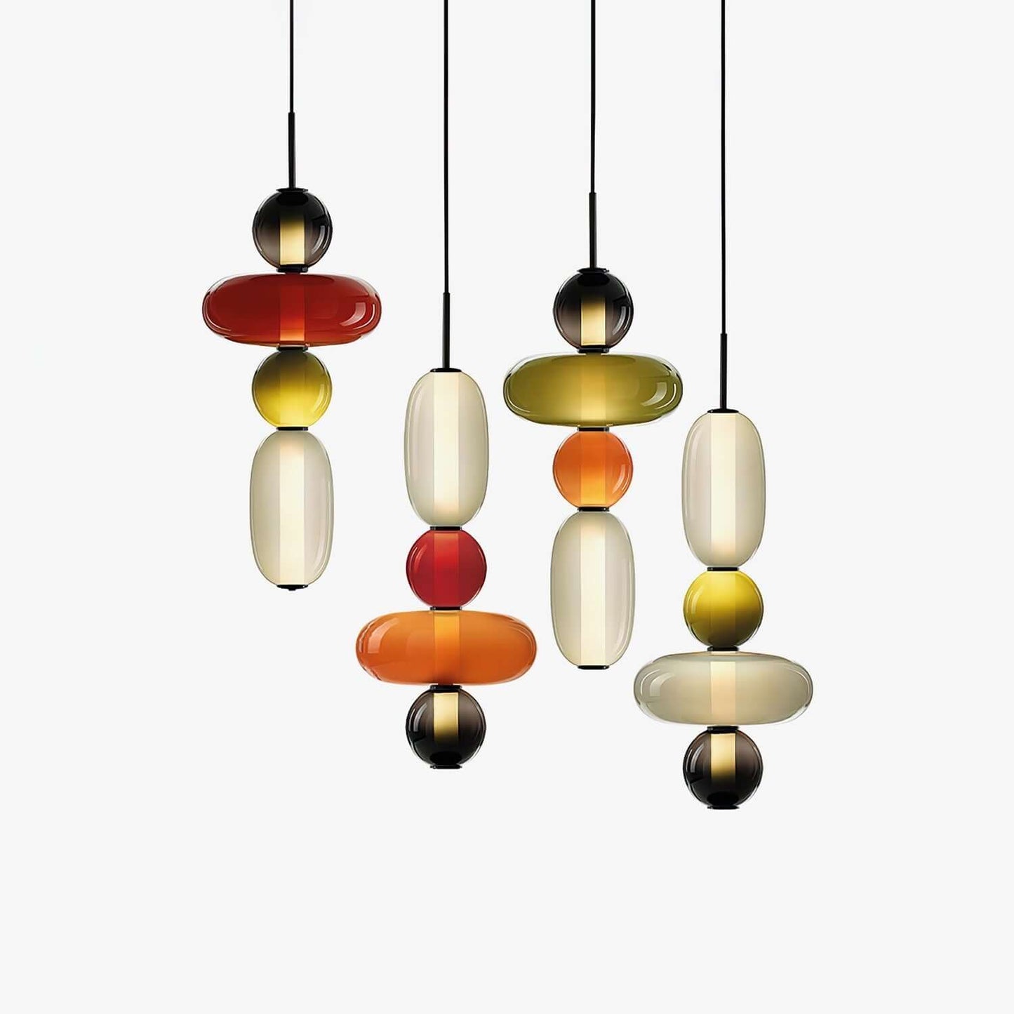 Farverig Glas Pendel - Moderne Designlampe